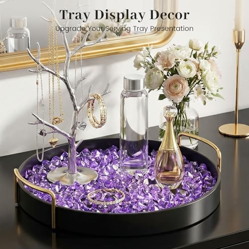 DomeStar 550PCS Purple Vase Fillers, Small Acrylic Fake Crushed Ice Rocks Purple Gems Crystals Diamonds for Table Centerpiece Lilac Lavender Theme Birthday Weeding Table Scatter (0.4 * 0.6) - color: Purple