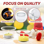 12 Pcs Clear Glass Tealight Candle Holders, Votive Candle Holders for Weddings, Parties, and Home Decor, 2.36" x 1.77" Small Glass Candle Holders for Centerpieces and Table Settings