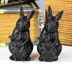 Nupuyai Hand Carved Rabbit Statue for Home Decor, Natural Black Obsidian Crystal Figurine Stone Sculpture Decoration for Fengshui - style: Rabbit