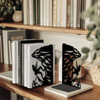 Peacoblue Metal Bookends for Shelves, Modern Decorative Heavy Duty Study Book Ends Stoppers for Office, Desk, Shelf, Room 5.3"x4.3"x7.9" Cast Iron Simple Tall Bookends 1 Pair (Rock Climbing) - style: Rock Climbing