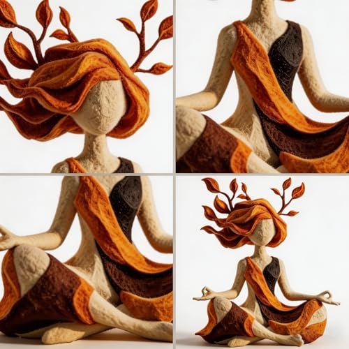 Serenity Growth | Inner Harmony Sculptural Figurine – Meditation Sculpture Figurine, Mindfulness Yoga Statue Decor, Abstract Resin Art for Living Room Bedroom Desk, Relaxation Gift