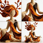 Serenity Growth | Inner Harmony Sculptural Figurine – Meditation Sculpture Figurine, Mindfulness Yoga Statue Decor, Abstract Resin Art for Living Room Bedroom Desk, Relaxation Gift