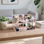 Fsolis DIY Miniature Dollhouse Kit - Tiny House Modern Mini Scene Kit 3D Puzzles for Adults and Teenagers, Gifts for Women Teenagers Craft Lovers (Cozy Time) - style: Cozy Time