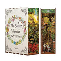 Tonecheer DIY Book Nook Kit for Adults, 3D Wooden Puzzle Bookend Bookshelf Insert Decor, Booknook Miniature House Kit with Body Motion Sensor LED Light (The Secret Garden)