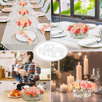 3 Pack Clear Acrylic Flower Vase Centerpiece Round 6/8/10 Inch, Wedding Circular Wide Low Floral Vases with Holes for Dinning Table Home Birthday Party Flower Arrangement