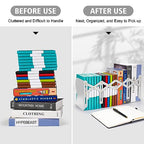 OMEYA 2PCS Adjustable Metal Bookends, Heavy Duty, 2 Dividers, Nonslip, Extends up to 19 inches (White) - color: White, size: 2PCS