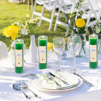 KONNI 2x8 Inch Green Pillar Candles in Glass Set of 3, Devotional Prayer Candle, Unscented Religious Candles, 105 Hours Emergency Long Burning, Ideal for Memorials, Vigil, Blessing - color: Green