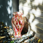 QFkris Hand Blown Glass Vase for Flowers, 12 Inch Tall Crystal Flower Vases for Bouquet Home Decor Decorative Centerpieces, Unique Galentines Day Gift, Gift for Her Lover Girlfriend - style: Tall