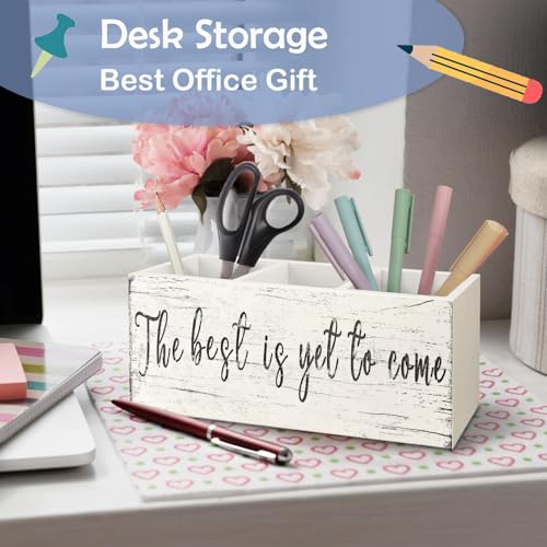 SNNDER the Best is Yet to Come Inspirational Pen Holder, Motivational Desk Decor, Positive Gifts Acrylic Pen Pencil Holder Organizer for Home Office Desk Accessories - color: the Best is Yet to Come