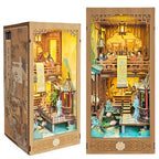 KingStora DIY Book Nook Kit - Song Dynasty Ink Art Bookends Kit - Scholar Gathering Theme - 3D Puzzle, Assembly Bookend for Adult
