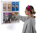 Displays2go Acrylic Literature Holder Wall Mount, 4/8.5" w, 4-8 Pockets - Clear (2RP4CLR) - color: Clear, size: 4 Pockets
