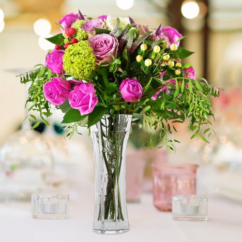 CS Crystal Vase 12-inch high, Tulip Design, for Flowers & Decor. Lovely Nice Shiny Piece. Perfect as a Gift, Suitable for All Occasions. - style: Tulip Design