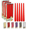 BOLSIUS 30 Count Unscented 10 Inch Red Household Taper Candles - 8 Hours Burn Time - Premium European Quality - Smokeless Dripless Taper Candlestick - Great for Special Occasion, Church, and Everyday - color: Red, size: 30 Count