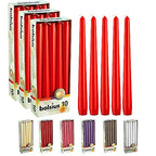 BOLSIUS 30 Count Unscented 10 Inch Red Household Taper Candles - 8 Hours Burn Time - Premium European Quality - Smokeless Dripless Taper Candlestick - Great for Special Occasion, Church, and Everyday - color: Red, size: 30 Count