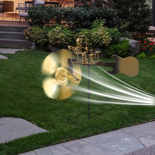 Handmade Metal Drummer Windmill, Wind Spinner Metal Rock Band Wind Mill for Yard and Garden, Wind Spinners Outdoor Music Figurines and Statues - size: Drummer