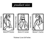 CHENGU 3 Pieces Metal Minimalist Abstract Woman Wall Art Line Drawing Wall Art Decor Single Line Female Home Hanging for Kitchen Bathroom Living Room - style: Cup Style