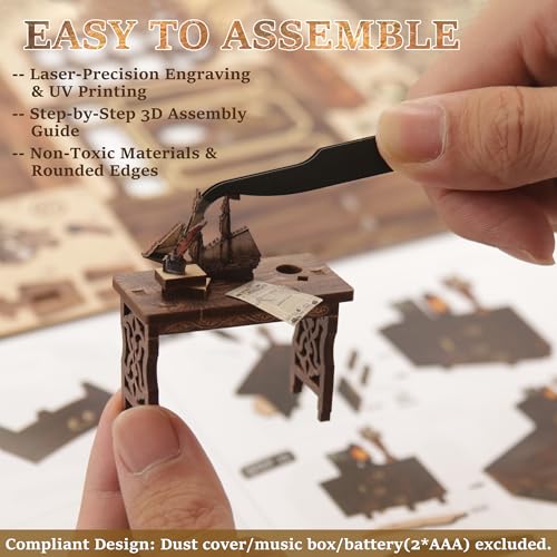 CRIOLPO Book Nook Kits for Adults - Book Nook Kit Bookshelf Decor DIY Miniature House Kit for Bookshelf - Craft Kits for Adults Booknook Model Kits Tiny House Arts and Crafts