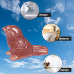 Strawberry Quartz Crystal Bird Carving Hand Carved Gemstone Bird Figurine 2.4 Inch Polished Animal Sculpture Healing Stone Home Office Desk Decoration Gift Collection - color: Strawberry Quartz Brid