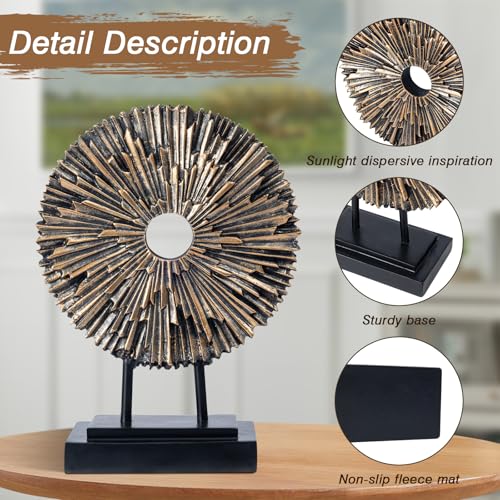 EZ4ENCE Minimalist Round Statue Above Cabinet Decor Kitchen, Modern Decorative Sculpture Home Decorations for Living Room Coffee Table, Office Decor Items, Center Table Decoration (Black) - color: Copper&black