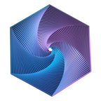 Fractal Fidget Hexagon - Suitable for Relieving Stress, Anxiety, and Tension | Autism, ADHD | Desk Adult Fidgeting Stress Relief Gift (Blue-Pink 35 Rings) - color: Blue-pink 35 Rings