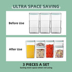 Ankou Pop Airtight Food Storage Containers with Lids- 3 Pcs Stackable One Button Opening Food Containers, Kitchen Pantry Storage Containers for Snacks Candy Salt Herbs Spices BPA-Free (1.2 QT * 3) - color: 1200ml x 3