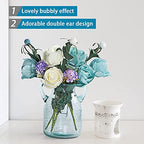 MDLUU Seeded Glass Vase, 4.6" W x 6.7" H, Clear, Double Ear Design, Coastal Modern Style, Perfect for Dining Room, Bedroom, Bathroom - size: 7" Tall