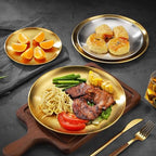 Stainless Steel Plates Set of 2 Metal Dishes Dinner Tray 5.5 Inch for Snack,Nut, candy,Camping Plate, Shatterproof Dishwasher Safe - size: Silver 5.5 Inch