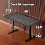 ErGear Height Adjustable Electric Standing Desk, 55 x 28 Inches Sit Stand up Desk, Memory Computer Home Office Desk, Grey - color: Grey, size: 55.1 X 27.6 Inches