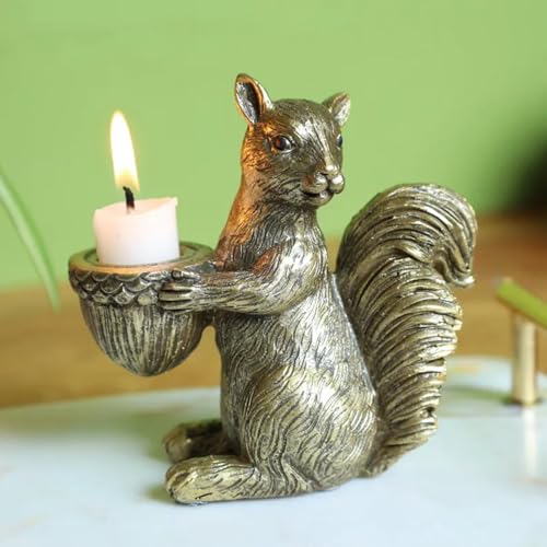 Gold Squirrel Candlesticks, Resin Candle Holder for Home Decor, Dining Table, Living Room, Coffee, Table Centerpiece