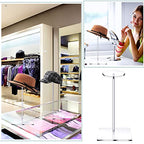Yookeer 2 Set 14 Inch Clear Acrylic Hat Stands and Wig Display Rack Stands for Multiple Hats Display Tabletop Baseball Caps Watch Tabletop (Square Bottom) - color: 14 Inch in Height, style: Square Bottom