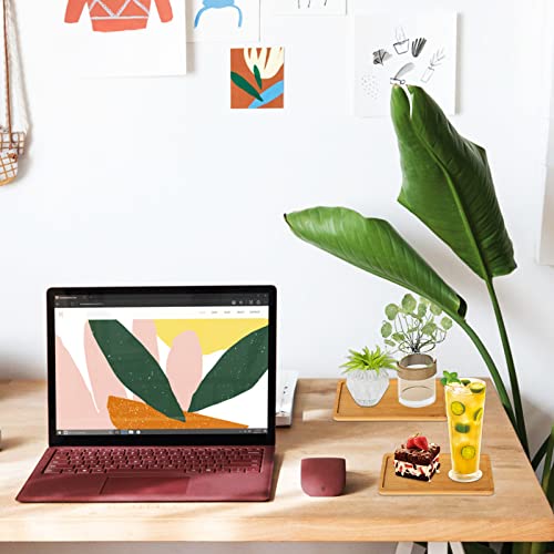10PCS Mini Bamboo Display Trays - 7"x3.4" Small Decorative Bamboo Trays for Vanity, Plants, Candles, Keys, Soap, Jewelry, Tealight - Not for Serving Heavy Food