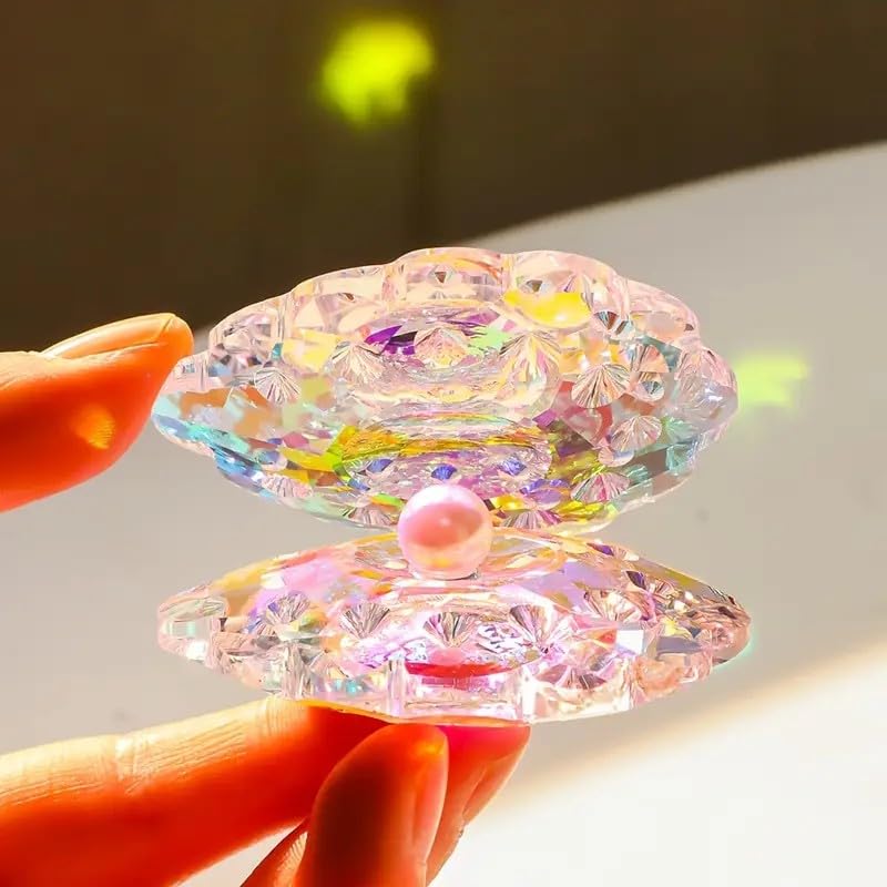 Colorful Crystal Glass Shell Figurine Collectible for Home Decor, Wedding, Birthday, Housewarming Gift