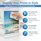 Azar Displays 152430-3PK Bottom Load Sign Holder 8.5x11 – Clear Flexible Plastic Display Stand for Menus, Signs, Promotions – Vertical Tabletop Frame, Pack of 3