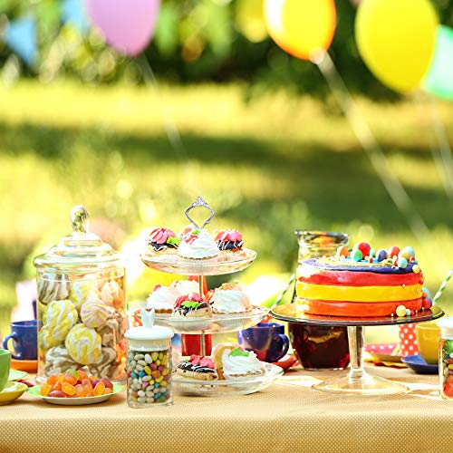 3 Tier Cake Stand Hardware Kits Heavy Duty for Tiered Fruit Cake Plate Stand Stable Handle Fitting Hardware Rod Cupcake Holder Support Silver Crown 5 Sets（Plate not Included） - color: Silver