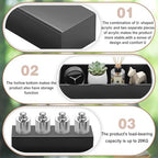 Chunful Black Acrylic Display Box Riser Trophy Base Acrylic Pedestal Stand Block Versatile Trophy Diorama Base and Storage for Photography Props Home Office Decor Showing (14" L X 4.5" W X 3" H) - size: 14" L X 4.5" W X 3" H