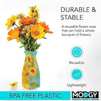 MODGY Collapsible and Expandable Plastic Flower Vase, Unbreakable, Foldable, Decorative Modern Centerpieces, Table Decorations, Van Gogh Sunflowers, 1 Pack - style: 1 Pack