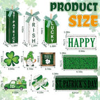 Vercraft 11 Pcs St. Patrick's Day Table Decorations Shamrocks Tiered Tray Home Decor Irish Centerpiece Decorative Wood Books Table Top Decor Clover Wooden Sign for Party Supplies - style: Shamrocks