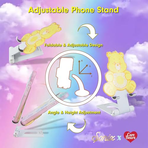 Sonix x Care Bears Character Phone Stand | Adjustable Cell Phone Holder, Desk Stand, Dock | Funshine Bear - color: Funshine Bear