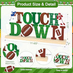 COCHIE Metal Football Touchdown Sign, Green Super Football Bowl Game Tailgate Party Decorations for Home, Office, Shelf, Mantel, Indoor, Touch Down Table Toppers Decor (Superbowl) - style: Superbowl