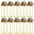 31.5inch 10pcs Gold Wedding Cenerpiece Flower vase, Metal Column Flower Stand, Tall Geometric Centerpieces Vase for Table, Party Wedding Decorations Flower Rack - size: 31.5 Inches - 10 pcs