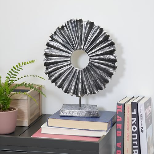 Modern Abstract Round Decorative Sculpture, Dining Living Room Desk Decor,Geometric Home Decor Statues,Shelf Top Decor Aesthetics, Coffee Tables or Office Shelves（Bronze Colored） - color: 14.17"bronze Colored
