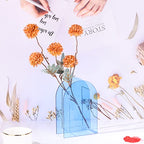 Blue Acrylic Vase, Modern Acrylic Geometric Wide Mouth Small vase, Blue Flower Vase for centerpieces Desk Flower Bud vase, for Living Room Table, Office, Wedding - color: Blue 2