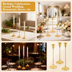 6PCS Candlestick Holders, Taper Candle Holder for Candlesticks, Metal Taper Candle Holders Glaceful Decor Set for Wedding Centerpieces, Christmas, Birthday Party, Holiday Dinning Table Décor