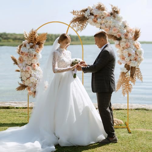 2 Pack Arch Backdrop Stand (7.2FT/6FT), Balloon Arch Stand, Metal Background Arch Stand, Backdrop Arch Frame, Wedding Arch for Backdrop - size: 7.2 FT and 6 FT (2 Pack)