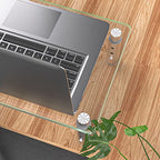 Hemudu Monitor Stand -3 Adjustable Height Monitor Riser, Computer Monitor Stand, Desktop Organizer, Monitor Stand Riser for PC, Computer, Laptop Clear