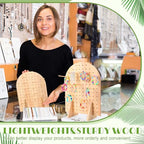 Colingmill 1 Set Keychain Display Stand Wooden Pegboard Display Stand with 25 Pcs Dowel Rods Oval Bracelet Organizer Holder for Jewelry, Craft Shows, Necklace, Selling, 15.75" x 11.81" (Wood) - color: Wood
