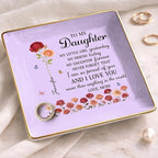 To My Daughter Ring Dish, Custom Full-Print Jewelry Dish, Personalized Mothers Day Birthday Gifts For Daughters, Daughter-In-Law, Birth Month Flower Jewelry Dish, Ring Holder - color: Style 6