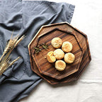 Set of 2 Acacia Wood Charcuterie Boards Round Wooden Serving Tray Fruit Platter Decor Trays Serving Ware Food Dish Serving Platters Christmas Cheese Board Square Party Trays Plate Hosting Essentials - size: 12 & 10 inch