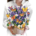 Freshcut Paper Pop Up Cards, Lavender & Butterflies, 12 Inch Life Sized Forever Flower Bouquet 3D Popup Greeting Card, Birthday & Thank You Card, Blank Notecard & Envelope - color: Lavender & Butterflies, size: Classic