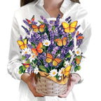 Freshcut Paper Pop Up Cards, Lavender & Butterflies, 12 Inch Life Sized Forever Flower Bouquet 3D Popup Greeting Card, Birthday & Thank You Card, Blank Notecard & Envelope - color: Lavender & Butterflies, size: Classic